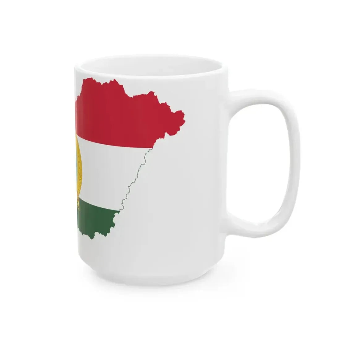 Flag-map of Hungary 1949-1956 (Hungary) White Coffee Mug - Go Mug Yourself