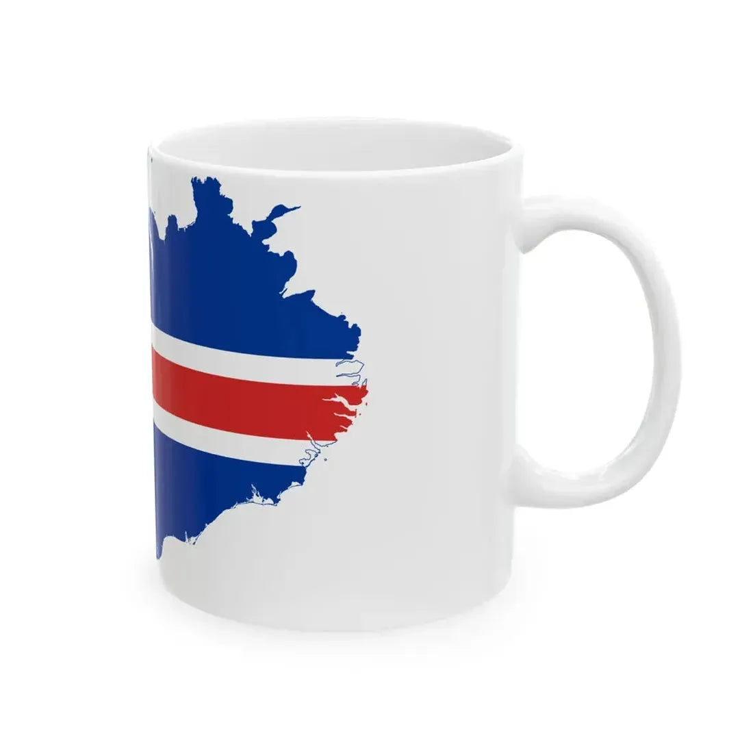 Flag-map of Iceland (Iceland) White Coffee Mug - Go Mug Yourself