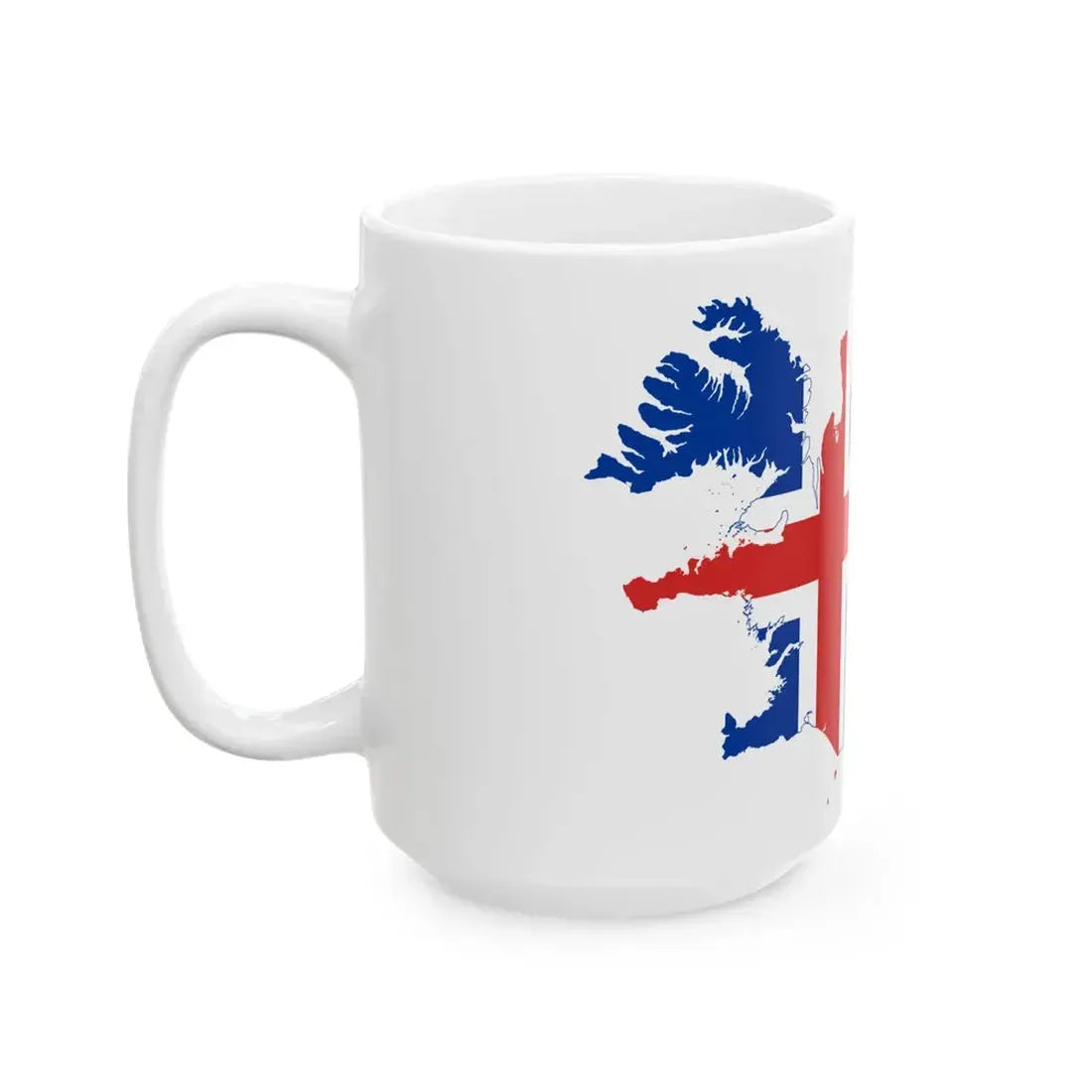 Flag-map of Iceland (Iceland) White Coffee Mug - Go Mug Yourself