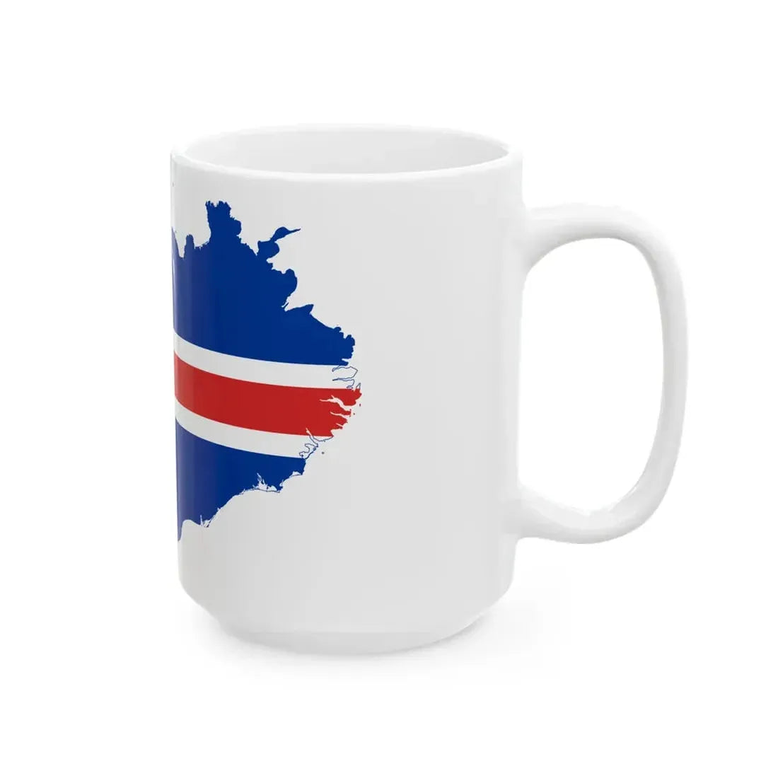 Flag-map of Iceland (Iceland) White Coffee Mug - Go Mug Yourself