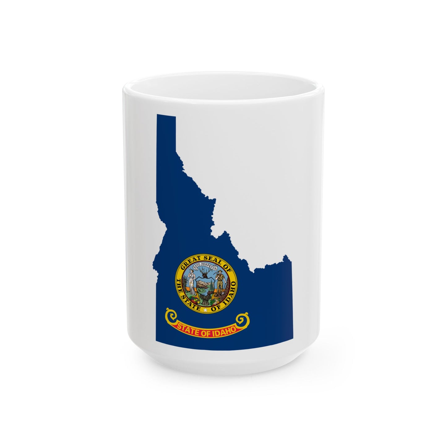 Flag-map of Idaho (United States) White Coffee Mug-15oz-Go Mug Yourself