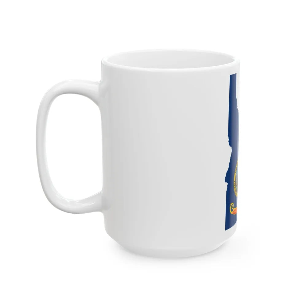 Flag-map of Idaho (United States) White Coffee Mug - Go Mug Yourself