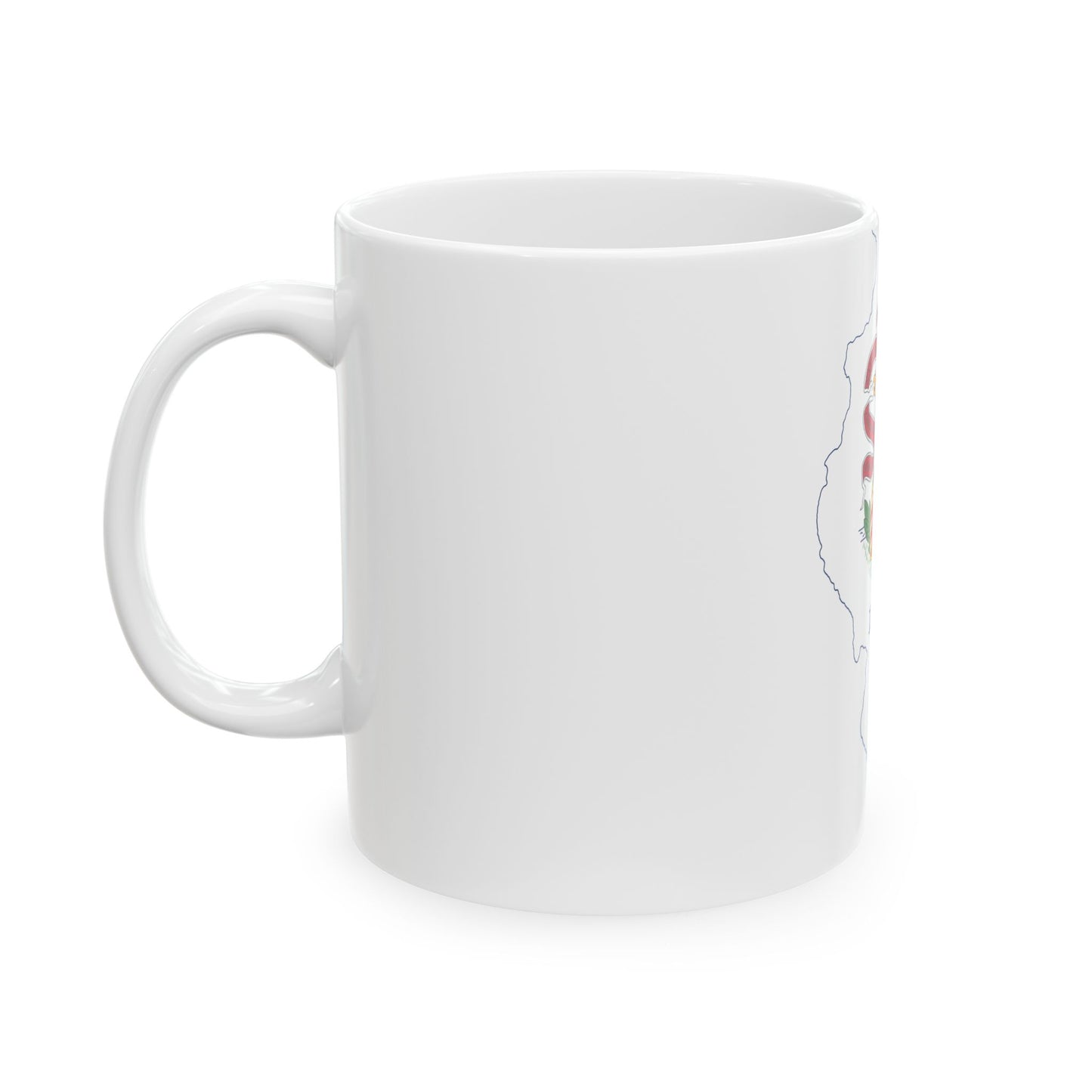 Flag map of Illinois (United States) White Coffee Mug-Go Mug Yourself