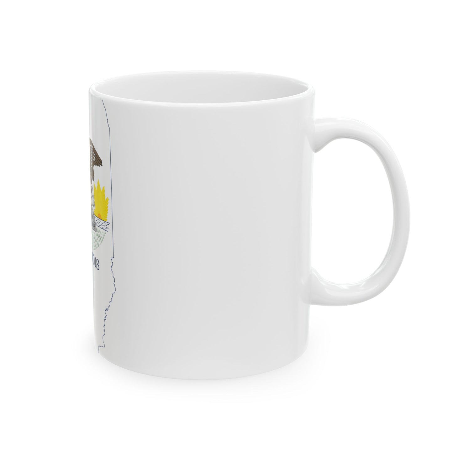 Flag map of Illinois (United States) White Coffee Mug-Go Mug Yourself
