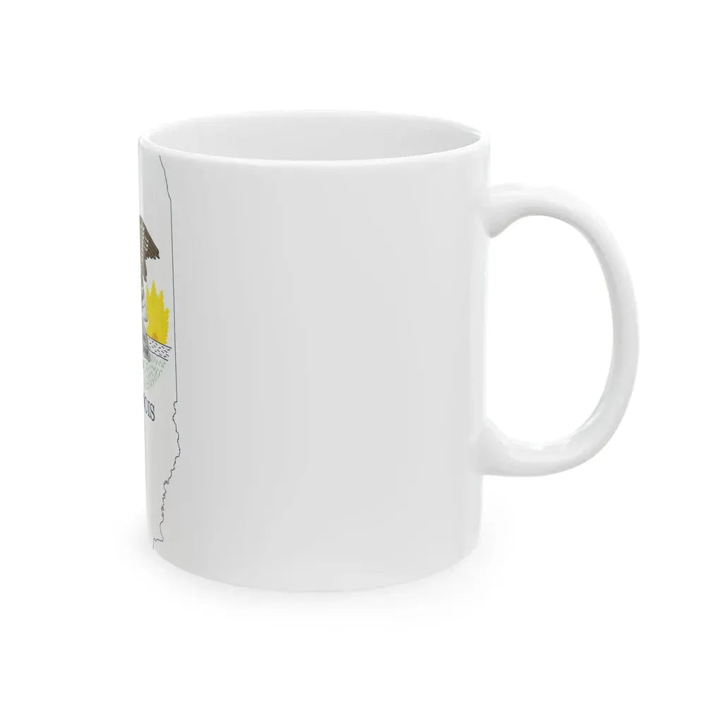 Flag map of Illinois (United States) White Coffee Mug - Go Mug Yourself