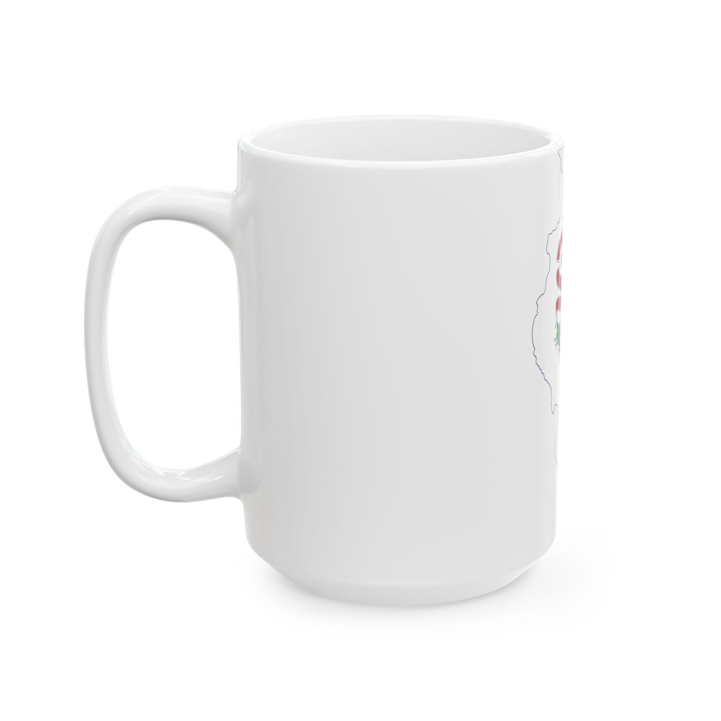 Flag map of Illinois (United States) White Coffee Mug-Go Mug Yourself