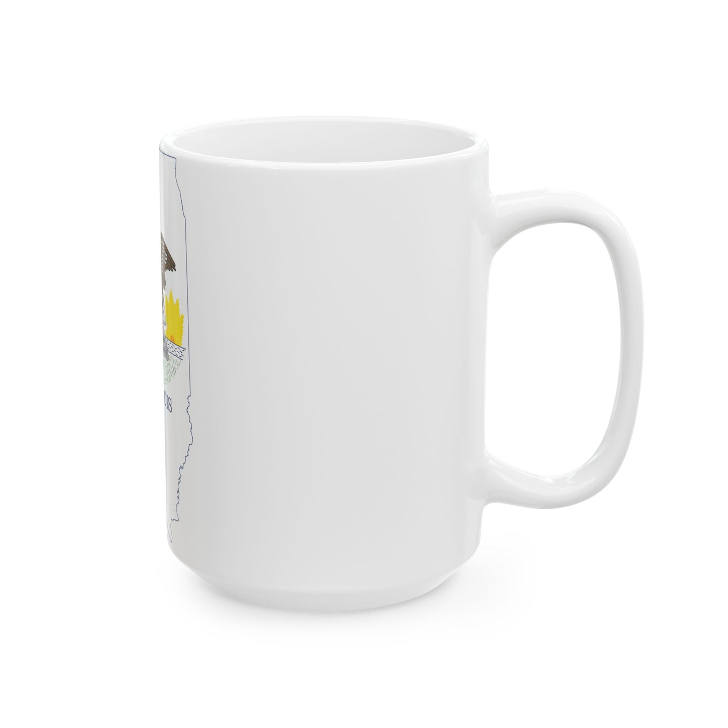 Flag map of Illinois (United States) White Coffee Mug-Go Mug Yourself