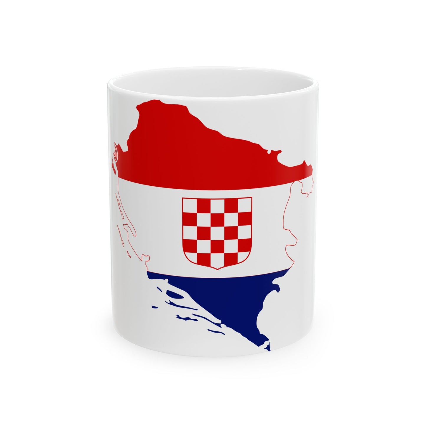 Flag-map of Independent State of Croatia 1941-1944 (Croatia) White Coffee Mug-11oz-Go Mug Yourself