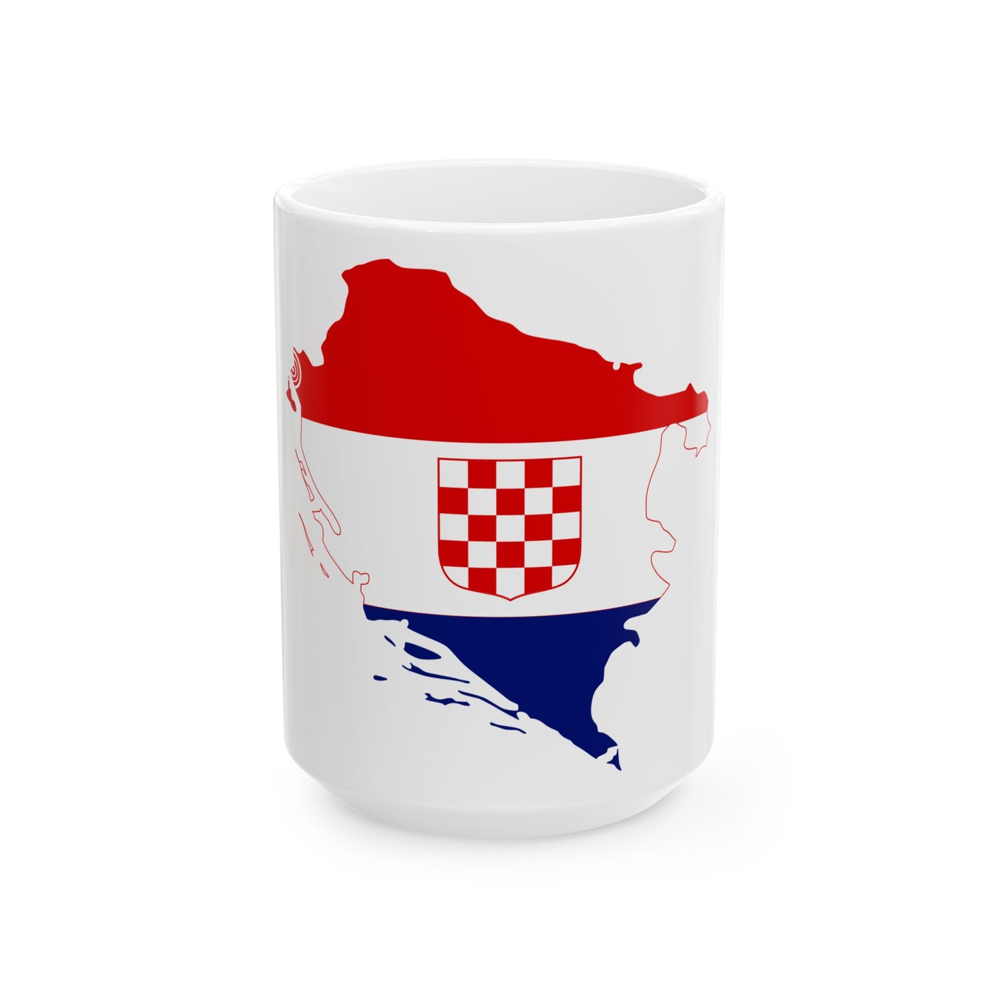 Flag-map of Independent State of Croatia 1941-1944 (Croatia) White Coffee Mug-15oz-Go Mug Yourself