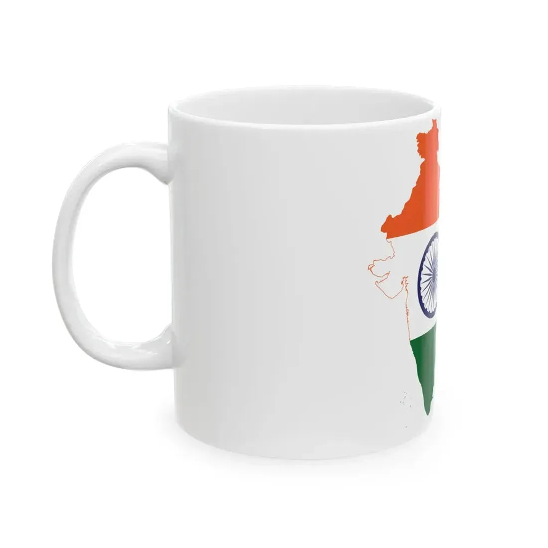Flag-map of India de-facto (India) White Coffee Mug - Go Mug Yourself