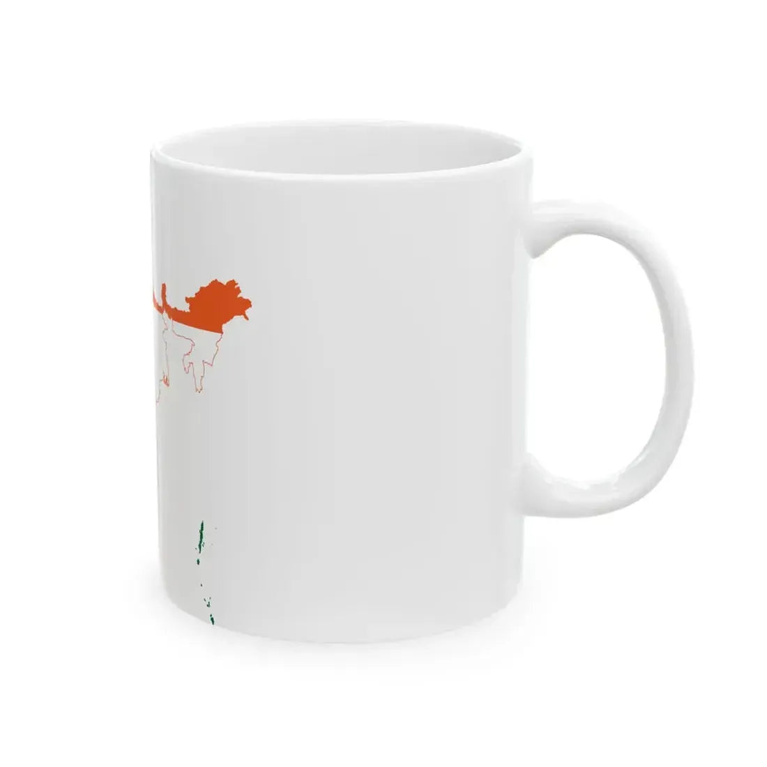 Flag-map of India de-facto (India) White Coffee Mug - Go Mug Yourself