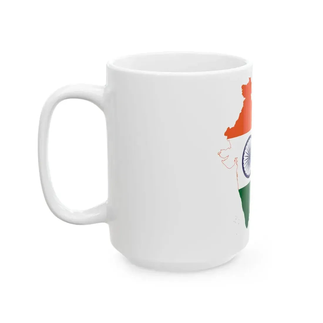 Flag-map of India de-facto (India) White Coffee Mug - Go Mug Yourself