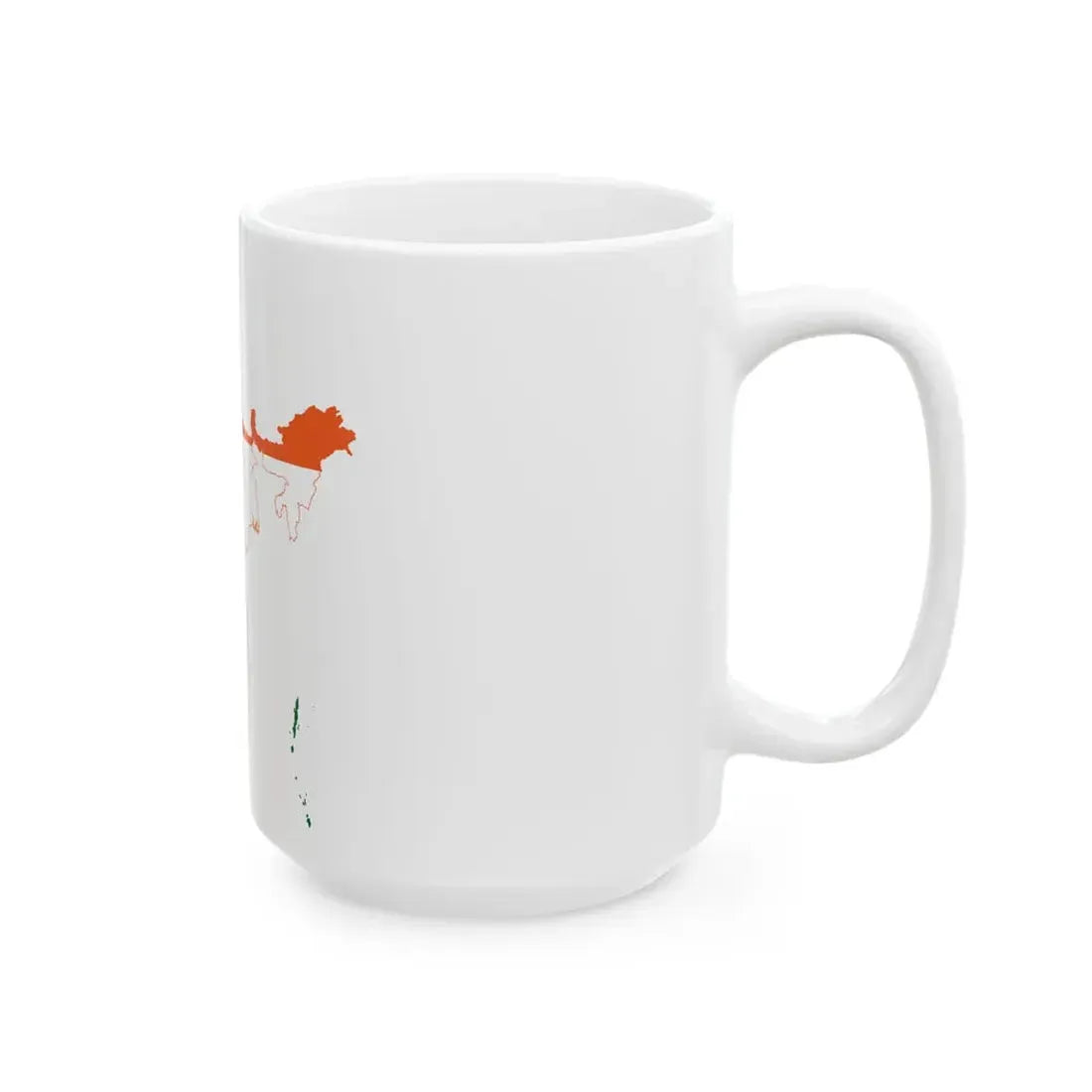 Flag-map of India de-facto (India) White Coffee Mug - Go Mug Yourself