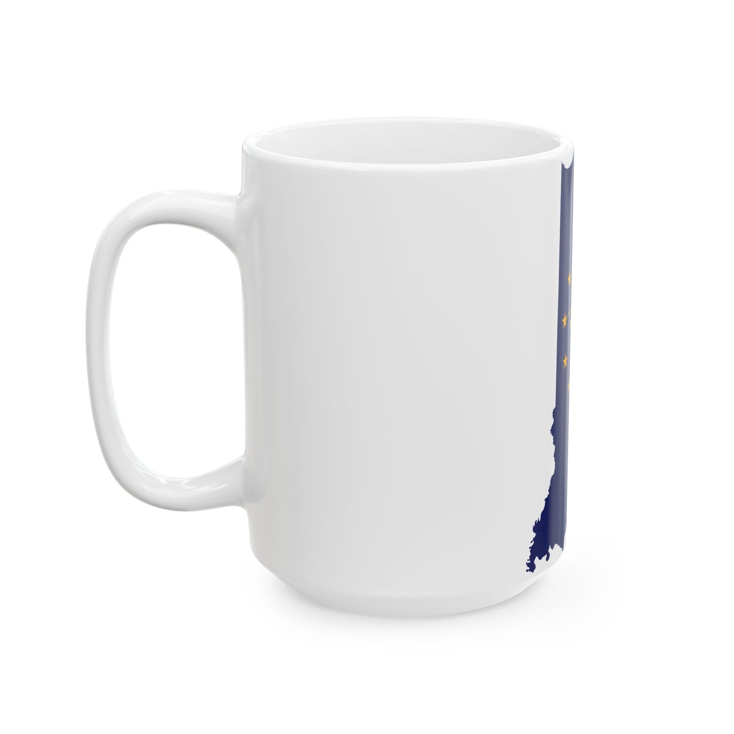 Flag map of Indiana (United States) White Coffee Mug-Go Mug Yourself