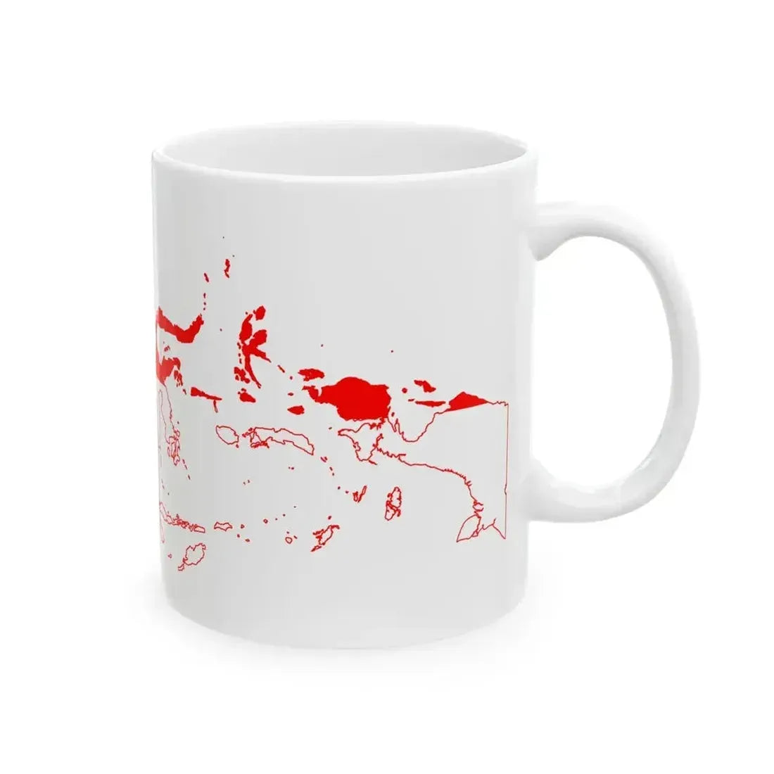 Flag map of Indonesia (Indonesia) White Coffee Mug - Go Mug Yourself