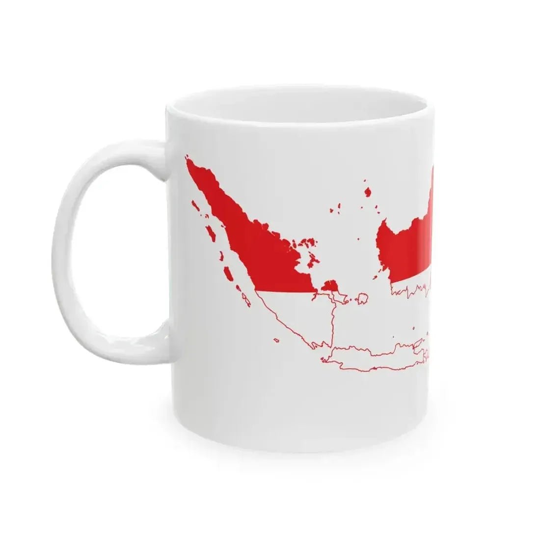Flag map of Indonesia physical version (Indonesia) White Coffee Mug - Go Mug Yourself