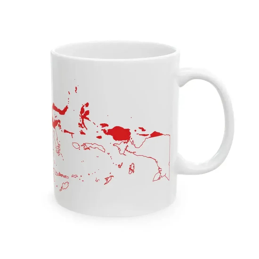 Flag map of Indonesia physical version (Indonesia) White Coffee Mug - Go Mug Yourself