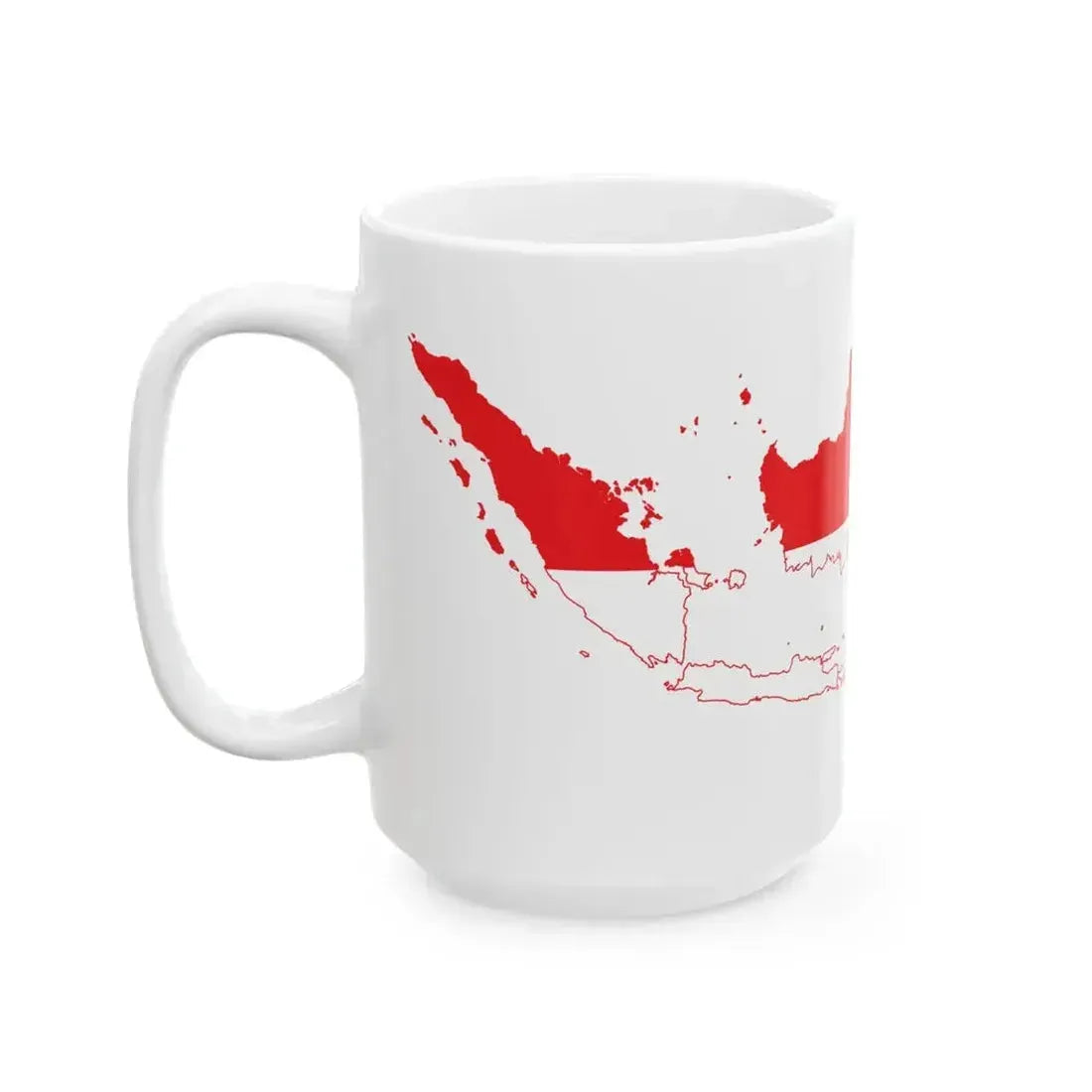 Flag map of Indonesia physical version (Indonesia) White Coffee Mug - Go Mug Yourself