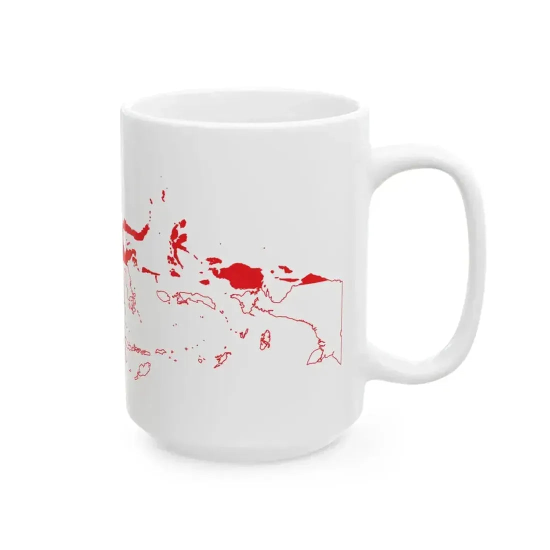 Flag map of Indonesia physical version (Indonesia) White Coffee Mug - Go Mug Yourself
