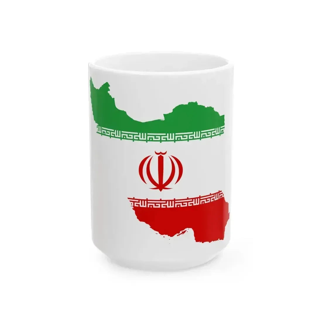 Flag map of Iran (Iran) White Coffee Mug 15oz - Go Mug Yourself