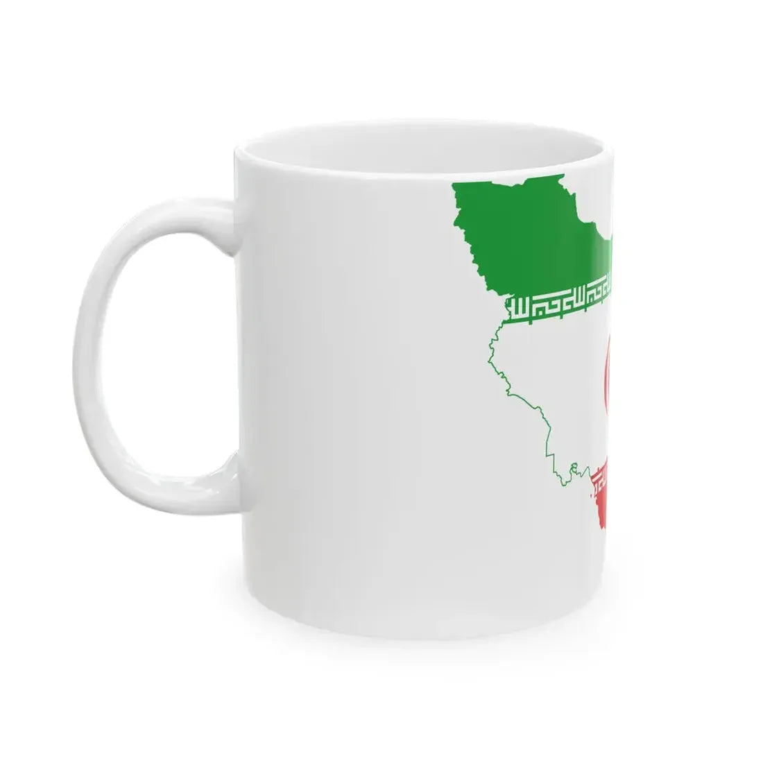 Flag-map of Iran precise boundaries (Iran) White Coffee Mug - Go Mug Yourself