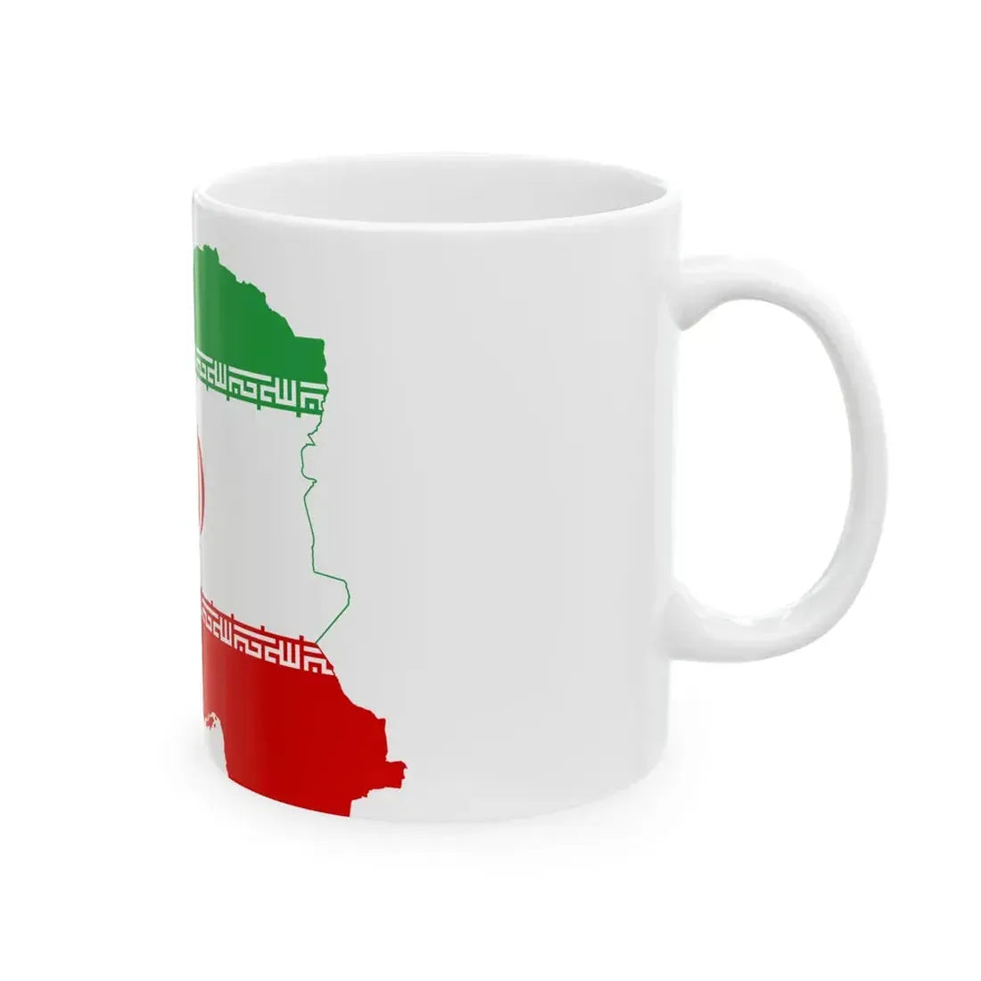 Flag-map of Iran precise boundaries (Iran) White Coffee Mug - Go Mug Yourself