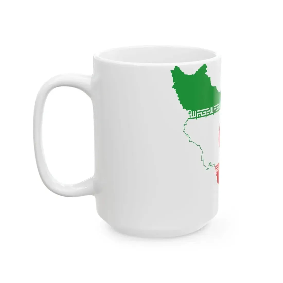Flag-map of Iran precise boundaries (Iran) White Coffee Mug - Go Mug Yourself