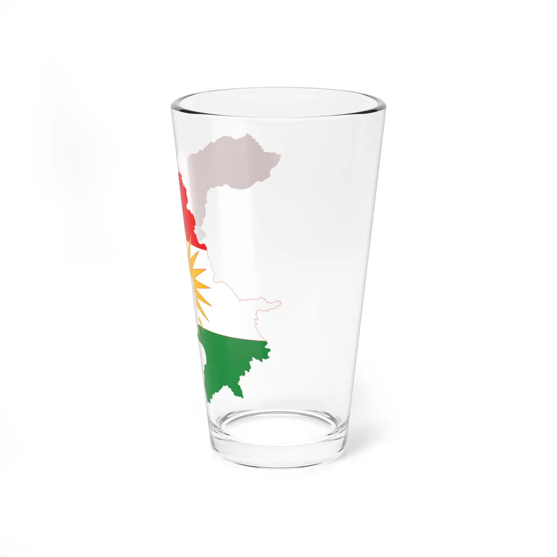 Flag-map of Iraqi Kurdistan (Iraq) Pint Glass 16oz - Go Mug Yourself