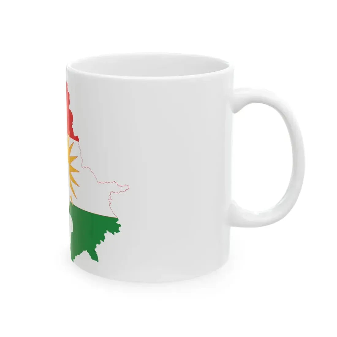 Flag-map of Iraqi Kurdistan (Iraq) White Coffee Mug - Go Mug Yourself