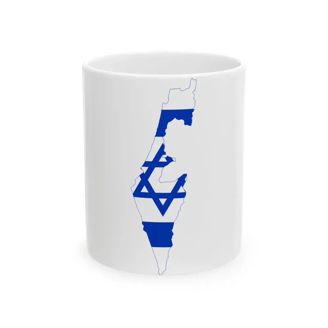 Flag-map of Israel (Israel) White Coffee Mug 11oz - Go Mug Yourself
