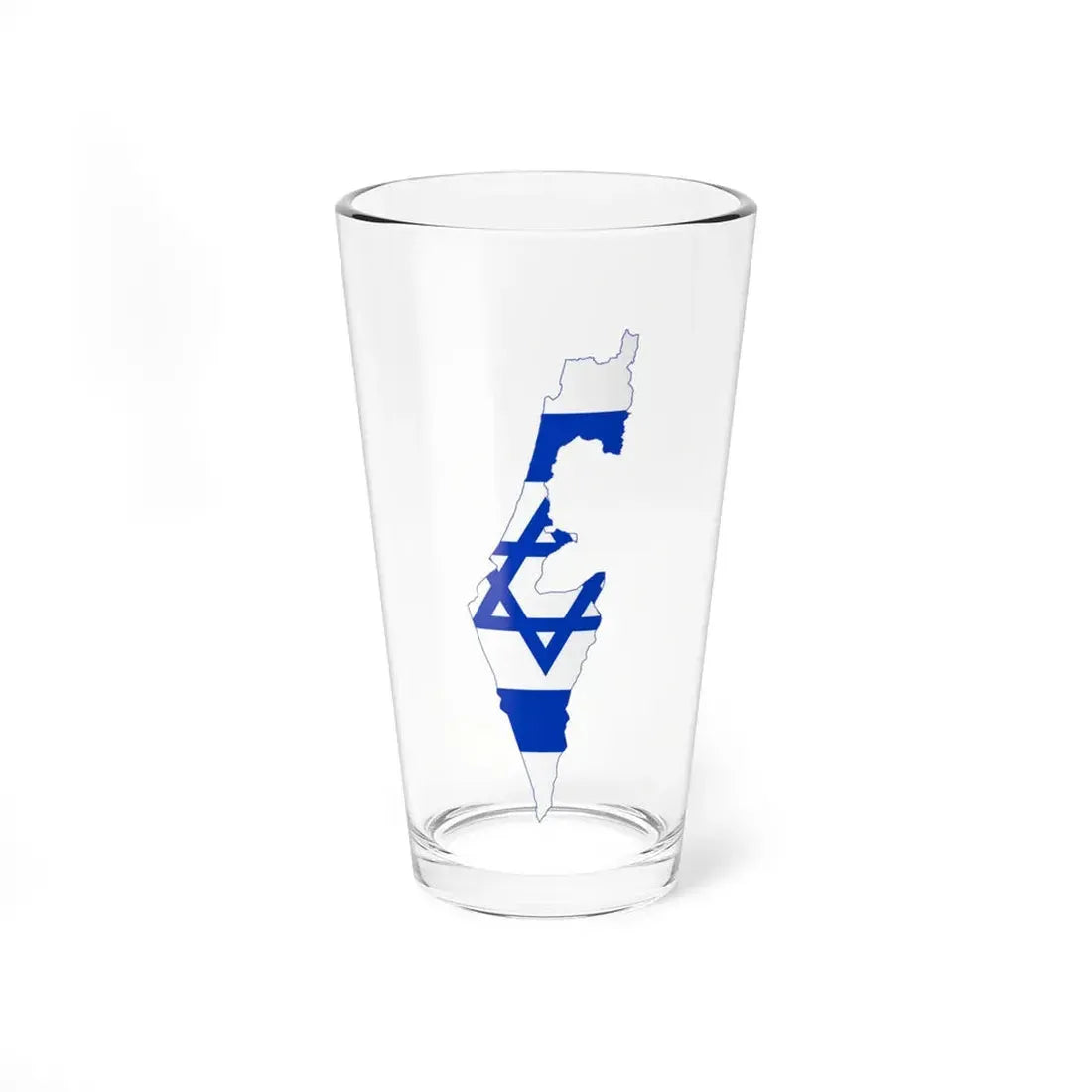 Flag-map of Israel precise boundaries (Israel) Pint Glass 16oz 16oz - Go Mug Yourself