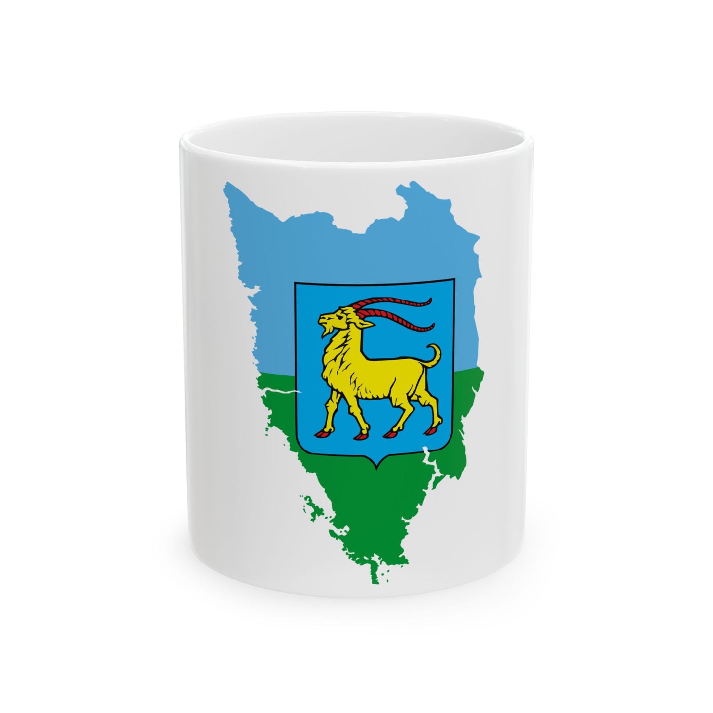 Flag map of Istria County (Croatia) White Coffee Mug-11oz-Go Mug Yourself