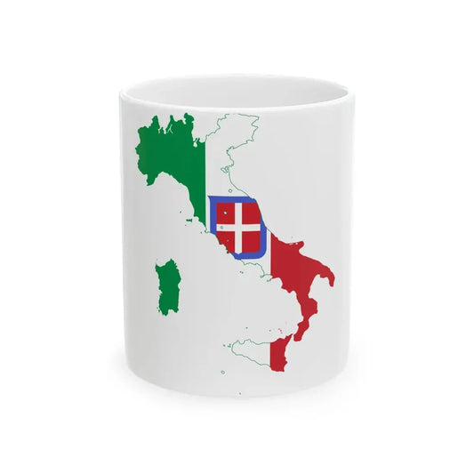 Flag-map of Italy 1870-1919 (Italy) White Coffee Mug 11oz - Go Mug Yourself