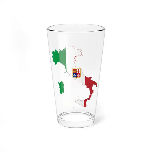 Flag-map of Italy civil ensign (Italy) Pint Glass 16oz 16oz - Go Mug Yourself