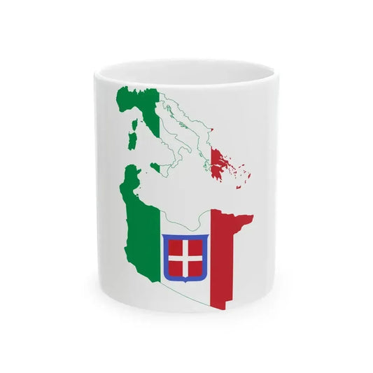 Flag Map of Italy November 1942 (Italy) White Coffee Mug 11oz - Go Mug Yourself