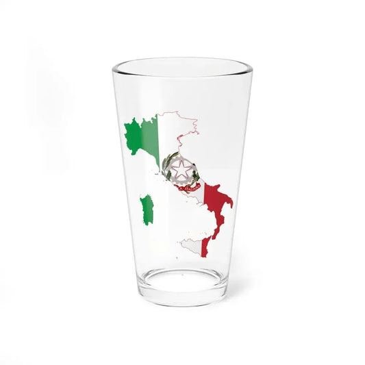 Flag map of Italy State Ensign (Italy) Pint Glass 16oz 16oz - Go Mug Yourself