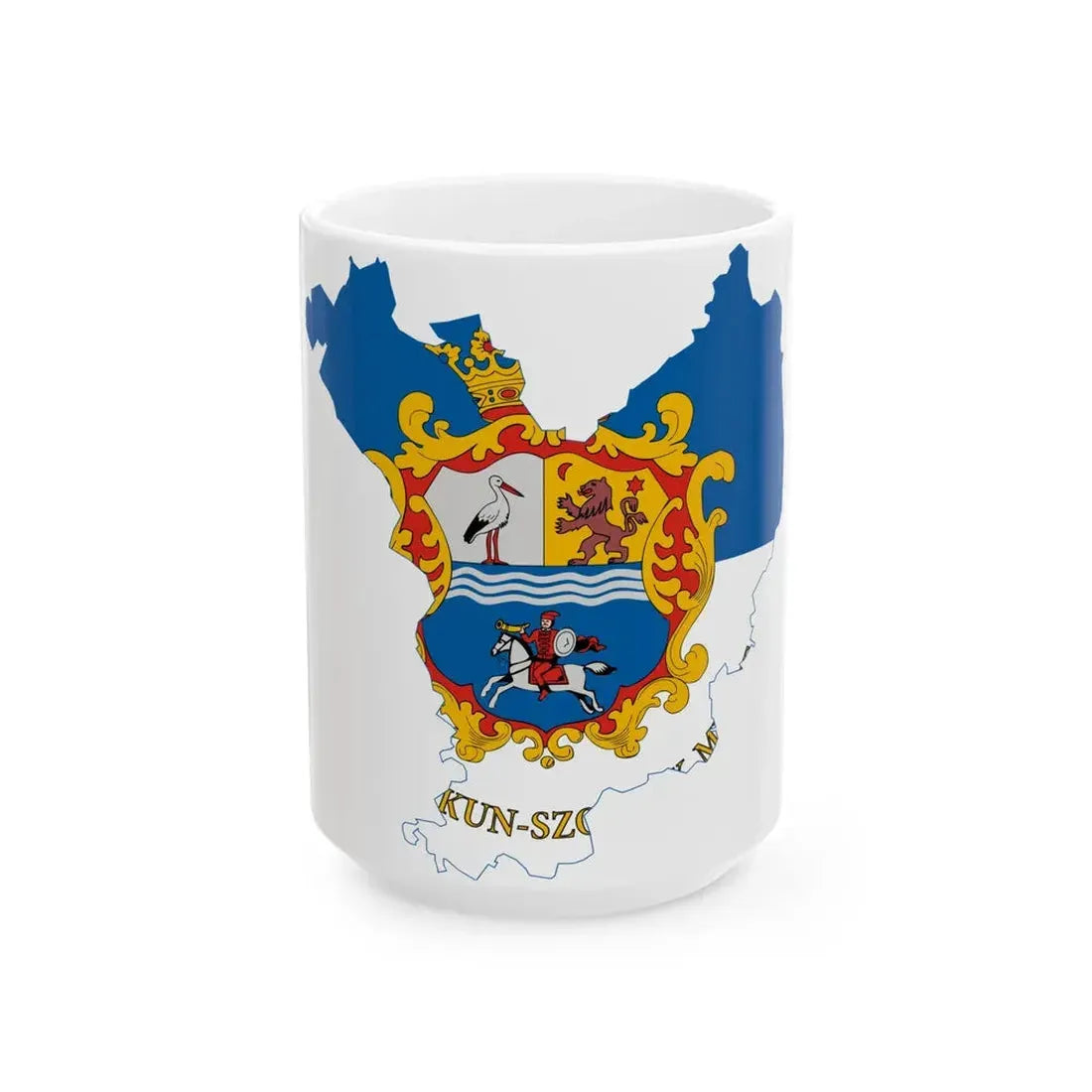 Flag-map of Jasz-Nagykun-Szolnok County (Hungary) White Coffee Mug 15oz - Go Mug Yourself