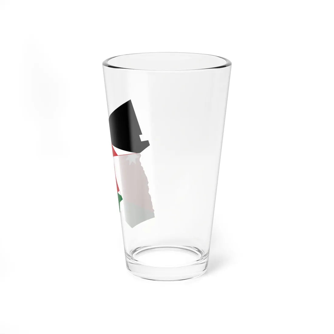 Flag-map of Jordan precise boundaries (Jordan) Pint Glass 16oz - Go Mug Yourself
