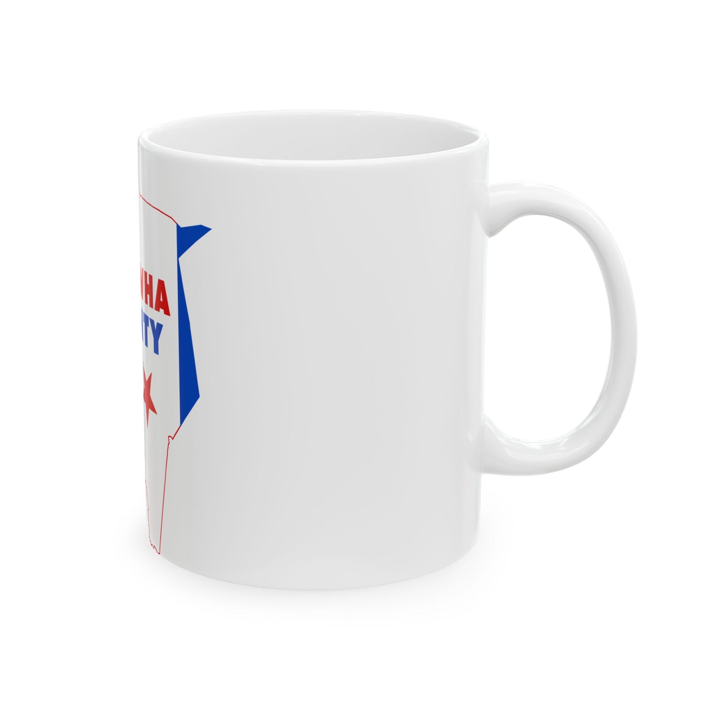 Flag map of Kanawha County West Virginia (United States) White Coffee Mug-Go Mug Yourself