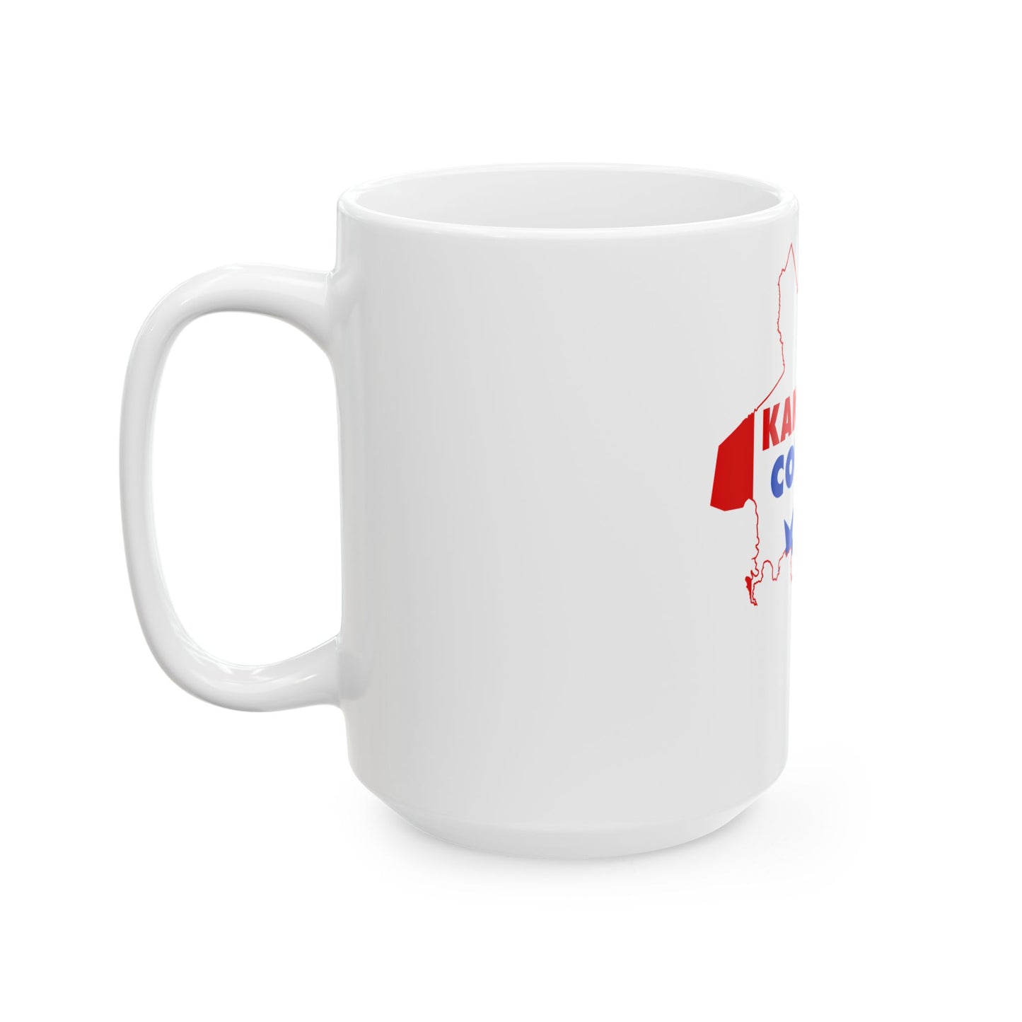 Flag map of Kanawha County West Virginia (United States) White Coffee Mug-Go Mug Yourself