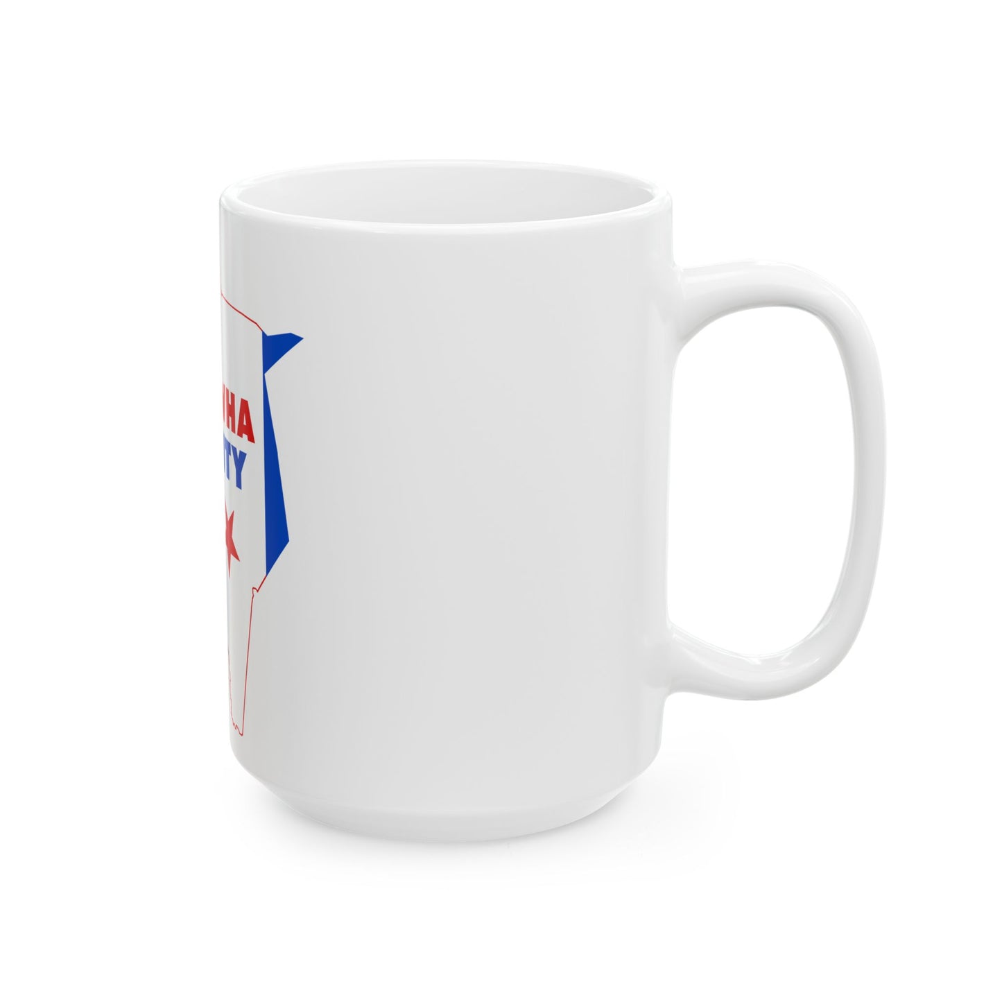 Flag map of Kanawha County West Virginia (United States) White Coffee Mug-Go Mug Yourself