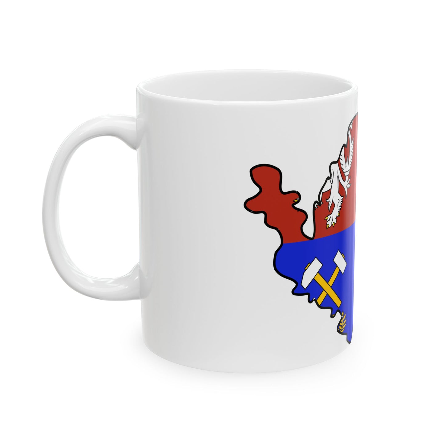 Flag-map of Karlovy Vary Region (Czech Republic) White Coffee Mug-Go Mug Yourself
