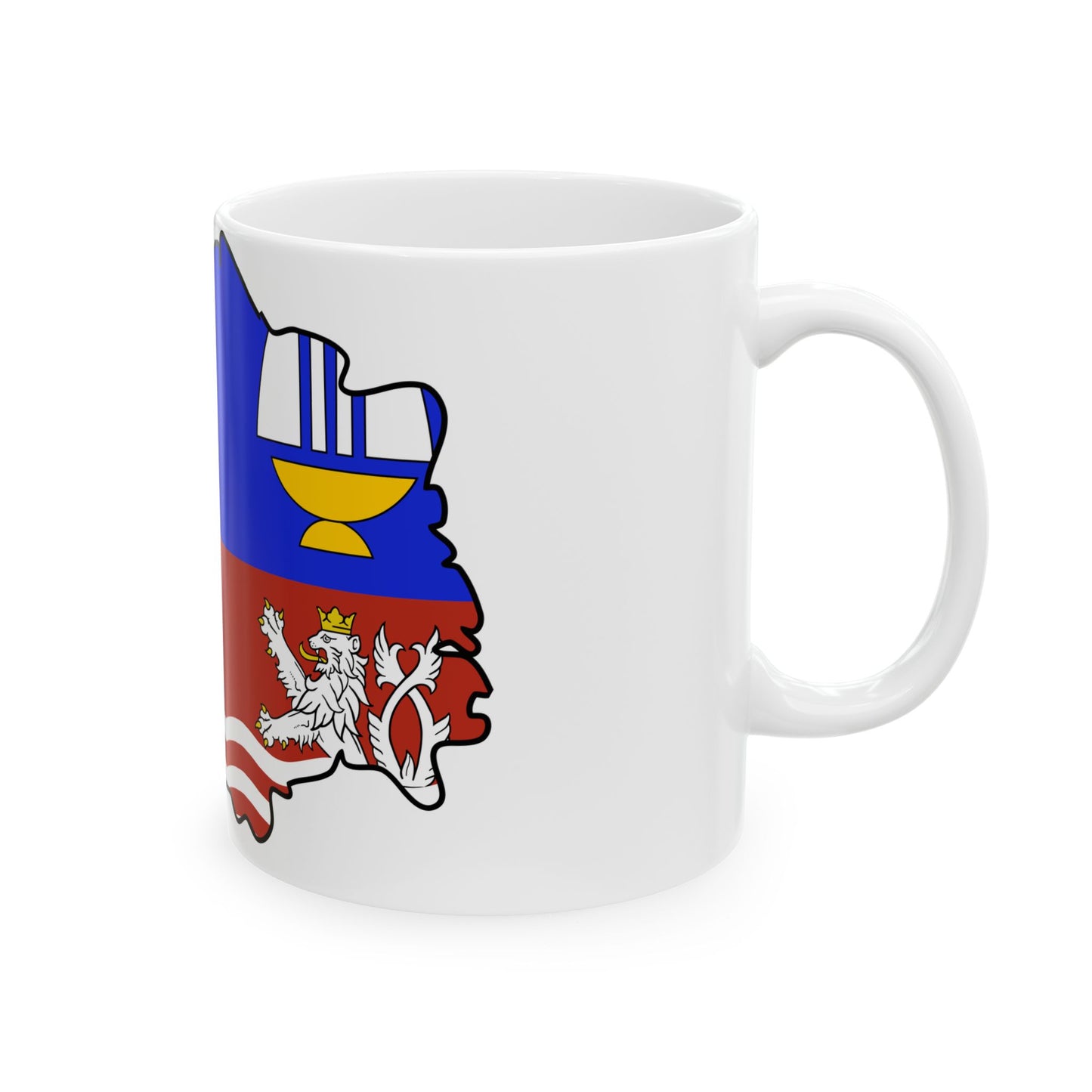 Flag-map of Karlovy Vary Region (Czech Republic) White Coffee Mug-Go Mug Yourself