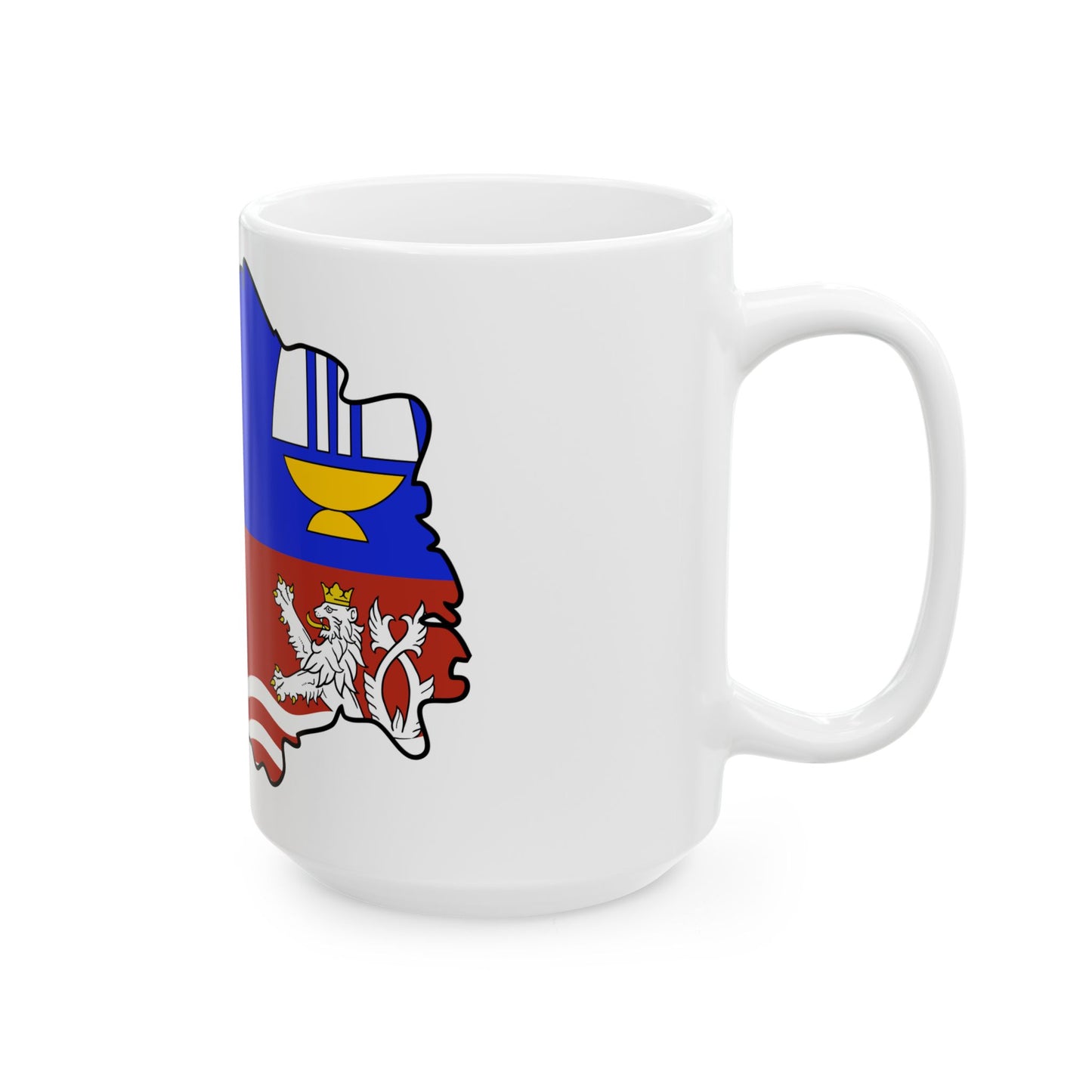 Flag-map of Karlovy Vary Region (Czech Republic) White Coffee Mug-Go Mug Yourself