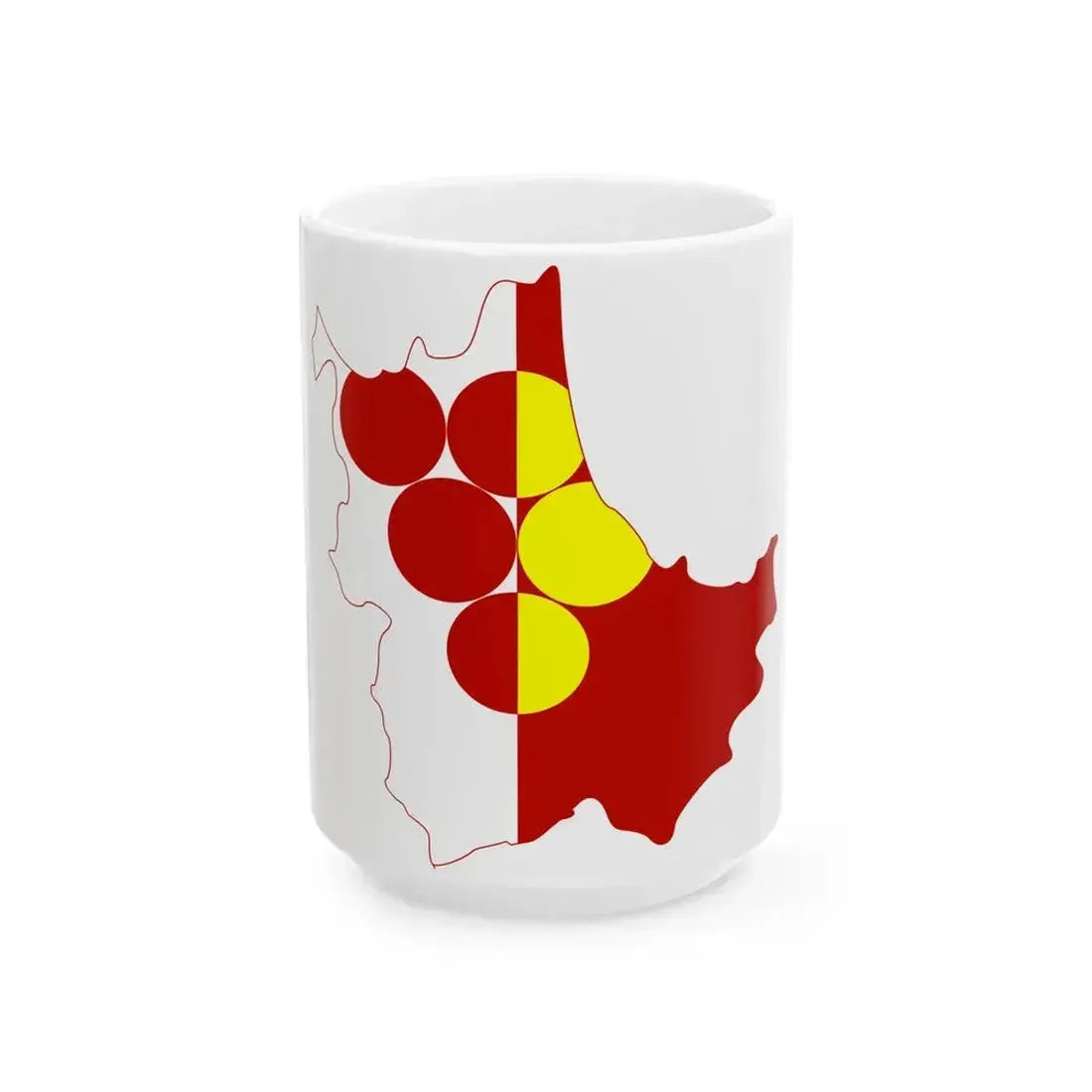 Flag map of Kavadarci Municipality (North Macedonia) White Coffee Mug 15oz - Go Mug Yourself