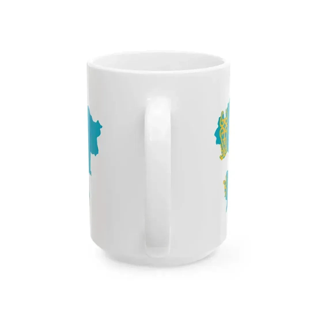 Flag map of Kazakhstan (Kazakhstan) White Coffee Mug - Go Mug Yourself