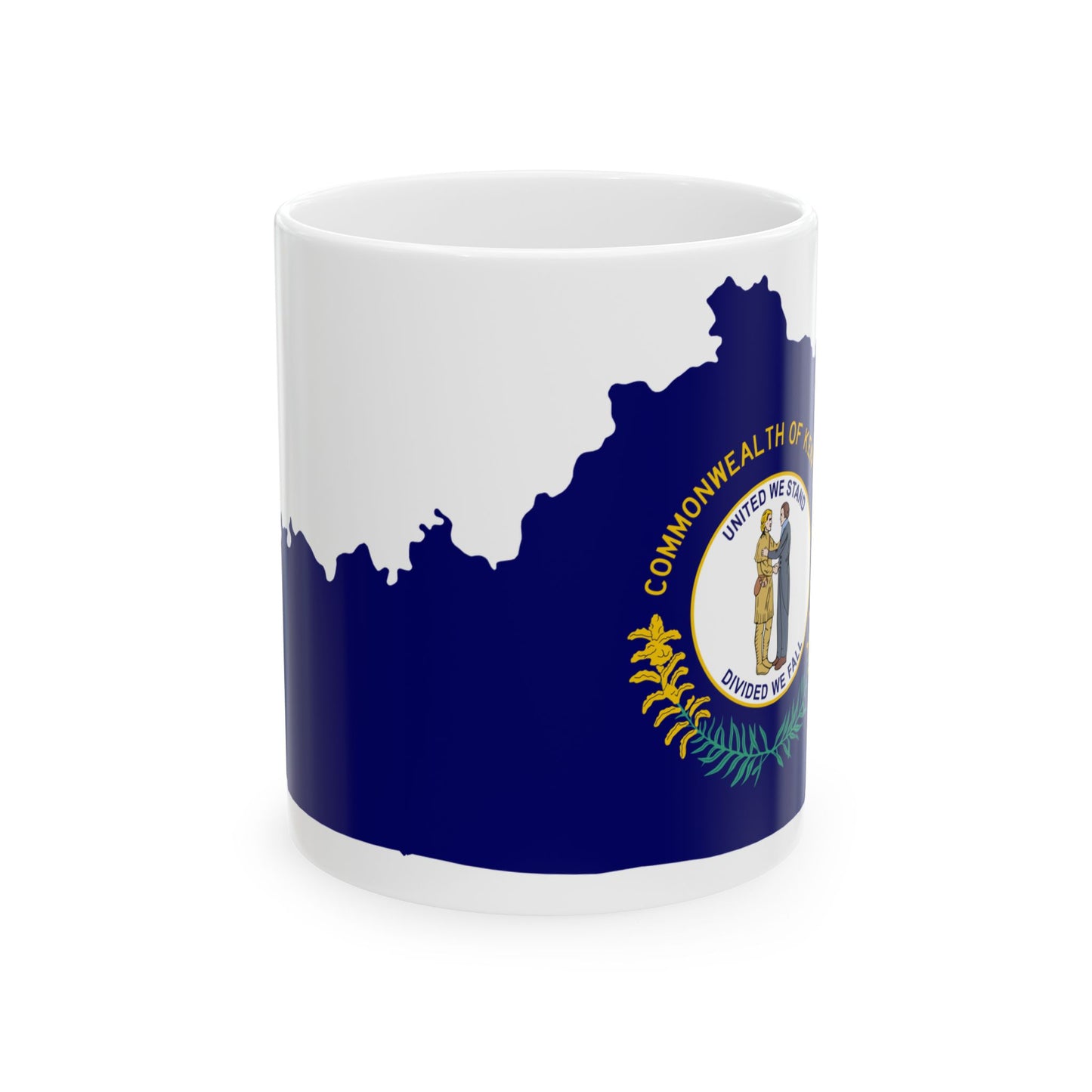 Flag-map of Kentucky (United States) White Coffee Mug-11oz-Go Mug Yourself