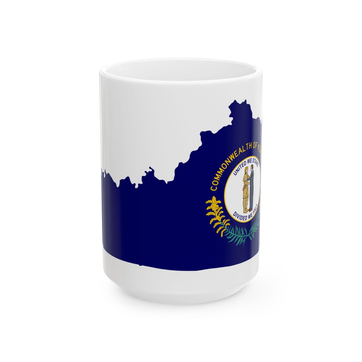 Flag-map of Kentucky (United States) White Coffee Mug-15oz-Go Mug Yourself