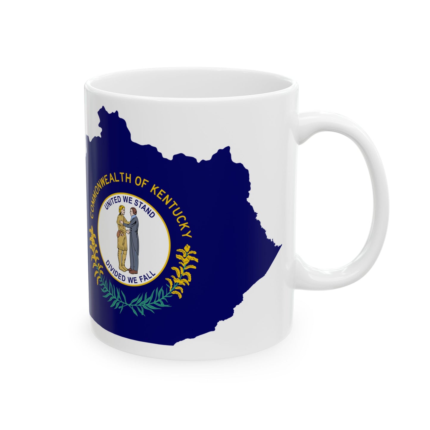 Flag-map of Kentucky (United States) White Coffee Mug-Go Mug Yourself