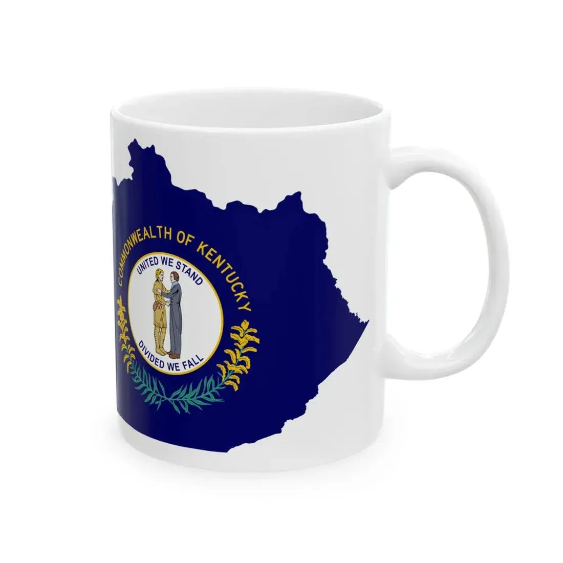 Flag-map of Kentucky (United States) White Coffee Mug - Go Mug Yourself